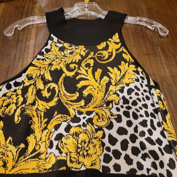 7th Avenue Design Studio Black & Gold Halter Dress M - Picture 7 of 8